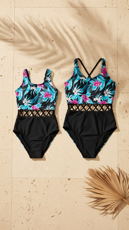 Alternate image of mommy and me bikini sets with halloween print