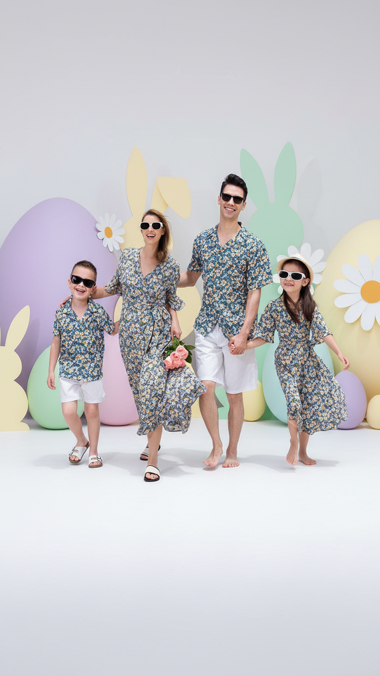 Product image of family matching shirts with wrap skirt