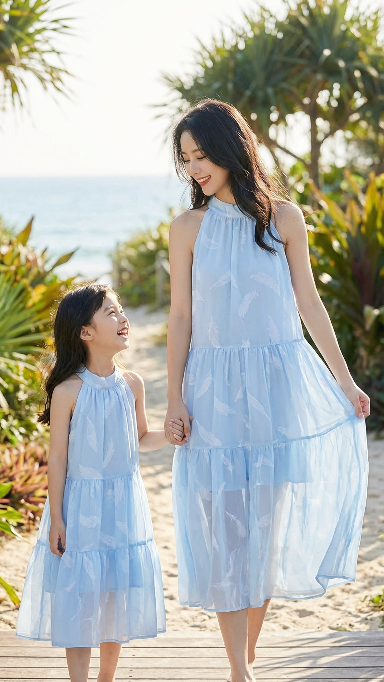 Alternate image of family matching matching sets with blue - matching dress for family