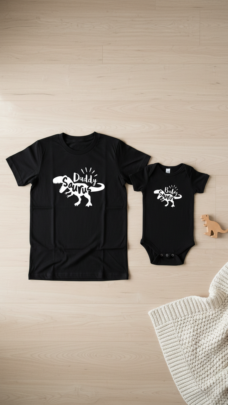 Camiseta original y remezclada de papá y yo