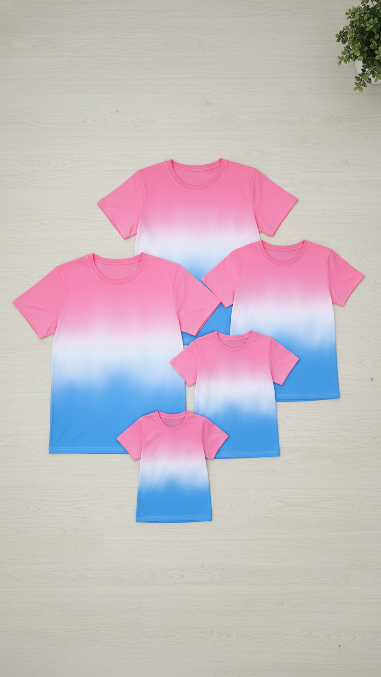 Alternate image of family matching matching sets with pink blue ombre - matching top for family