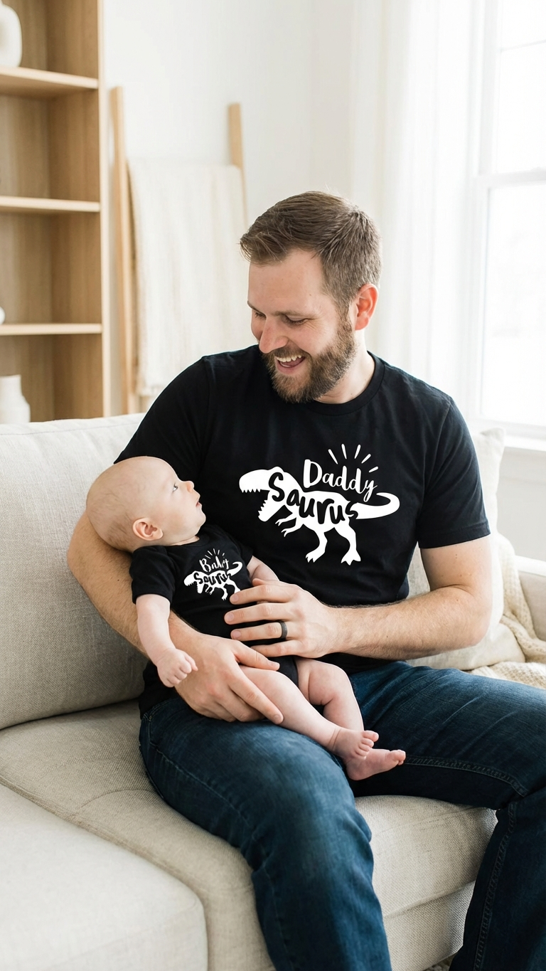 Camiseta original y remezclada de papá y yo