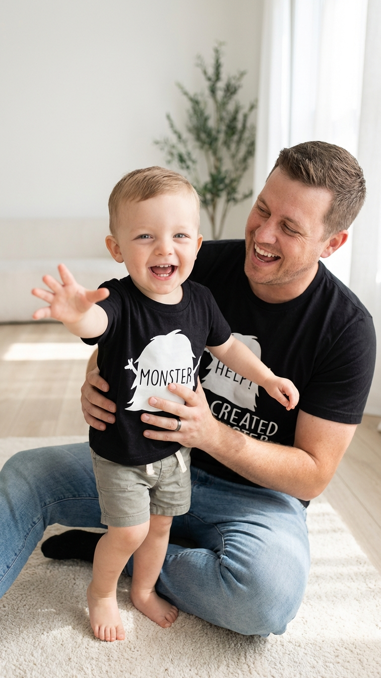 Camiseta "Papá y yo hemos creado un monstruo"