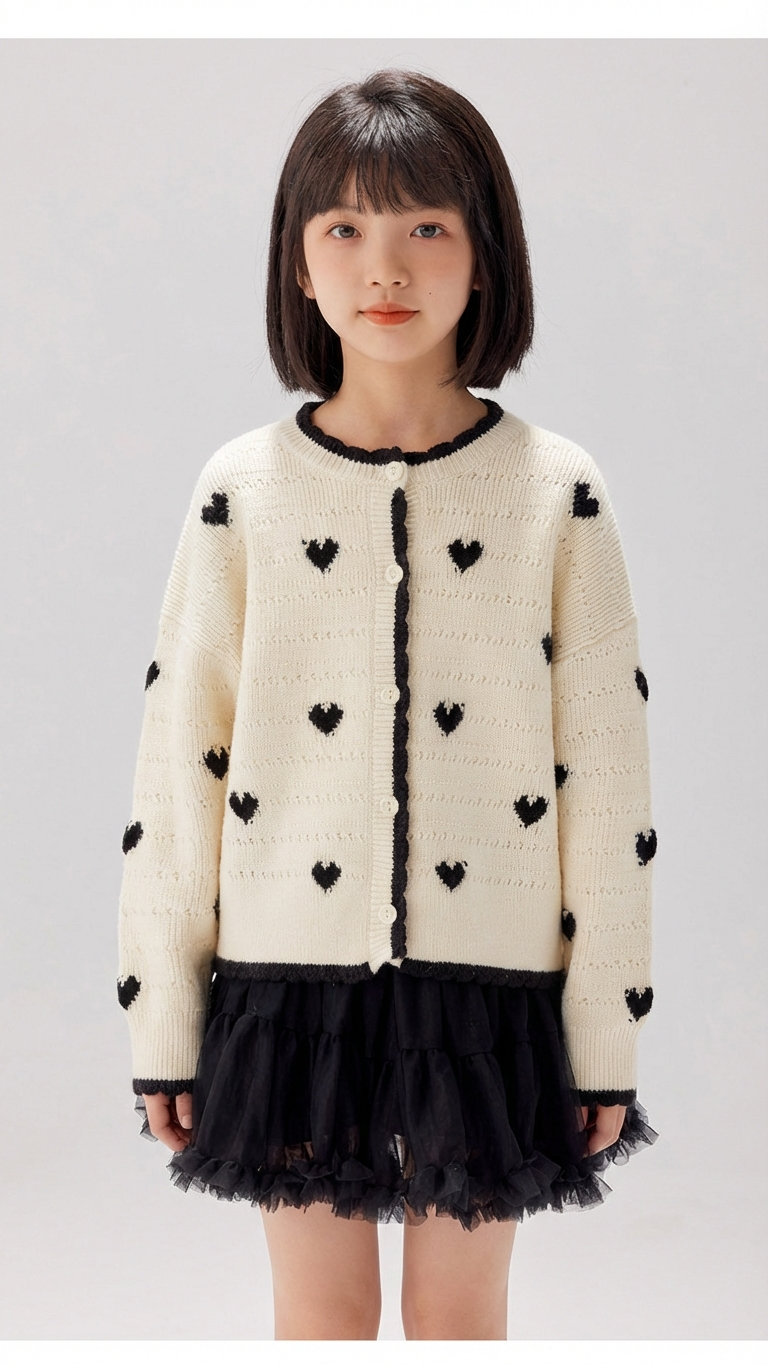 Matching Mother and Daughter Heart Knit Cardigans C... | DLM