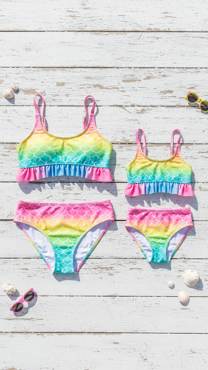 Traje de baño de dos piezas con escamas de sirena... | DLM