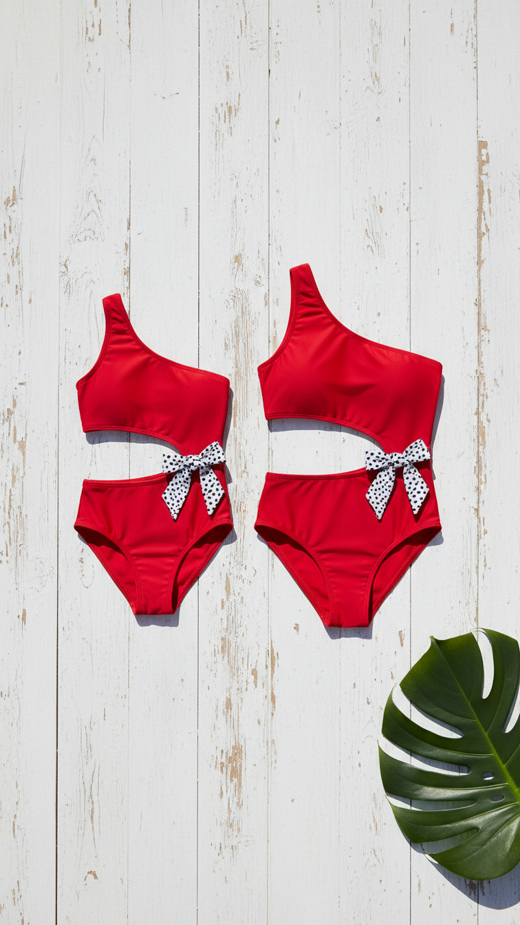 Product image of mommy and me one-piece swimsuits with halloween print