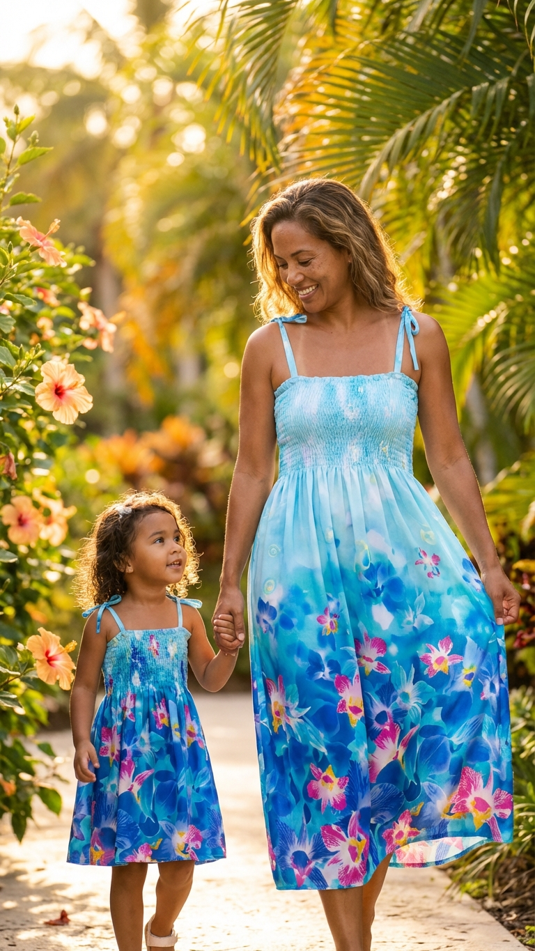 Product image of mommy and me sundresses with floral print