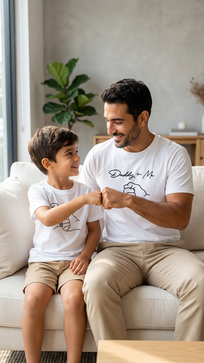 Camiseta original y remezclada de papá y yo