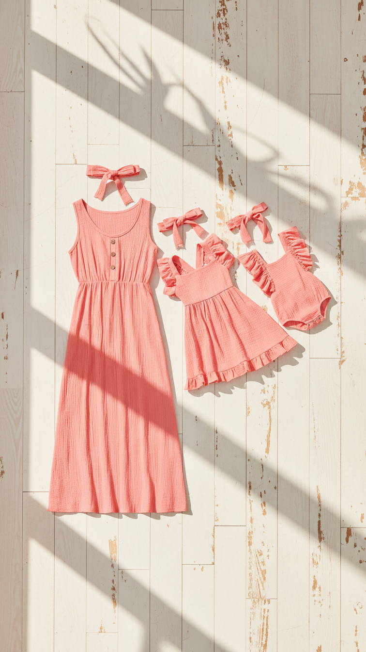 Robes sans manches à volants assorties mère-fille - Sof... | DLM