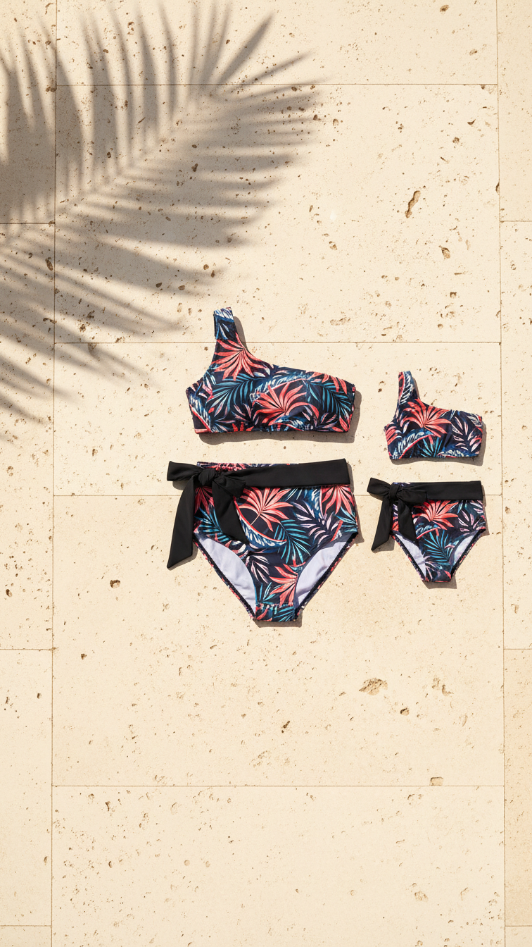 Alternate image of mommy and me swimsuits with matching style