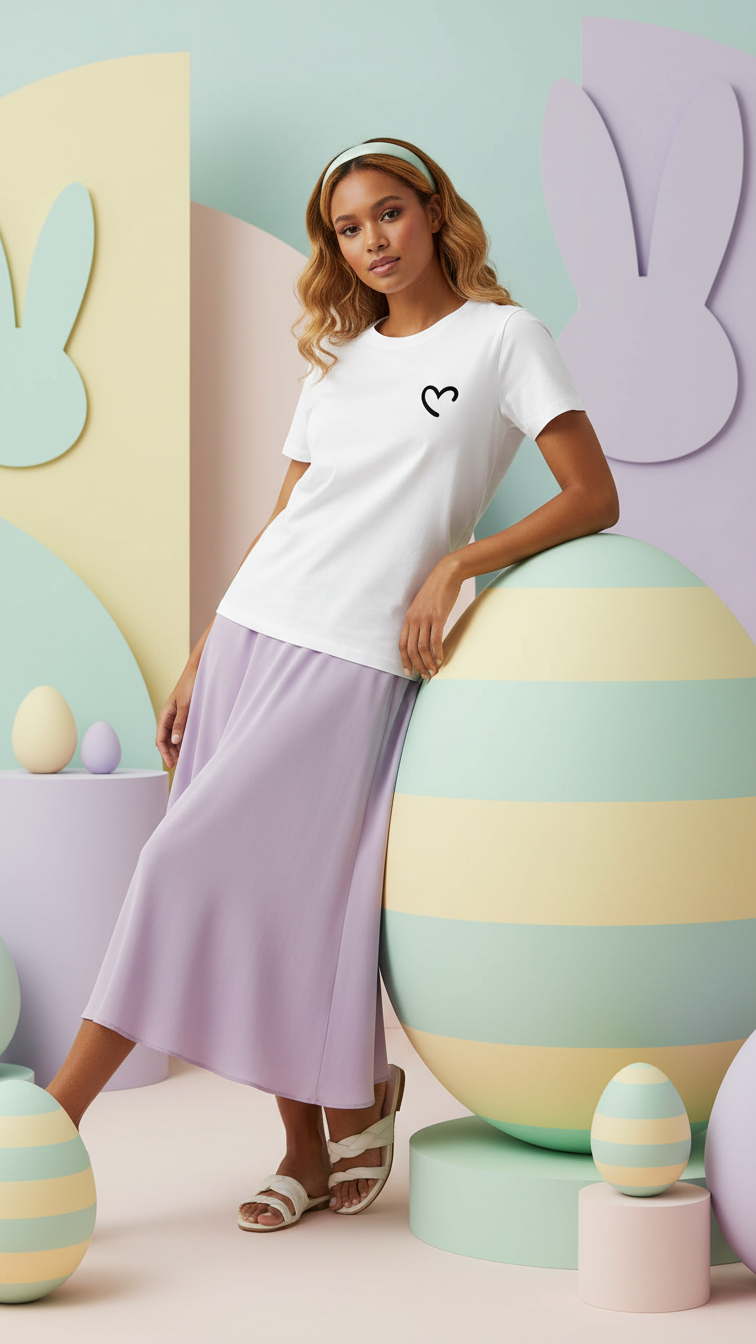 Alternate image of family matching t-shirts with heart print - matching swimsuit for family