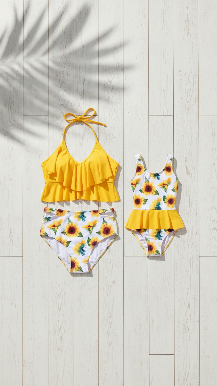 Alternate image of mommy and me swimsuits with floral print