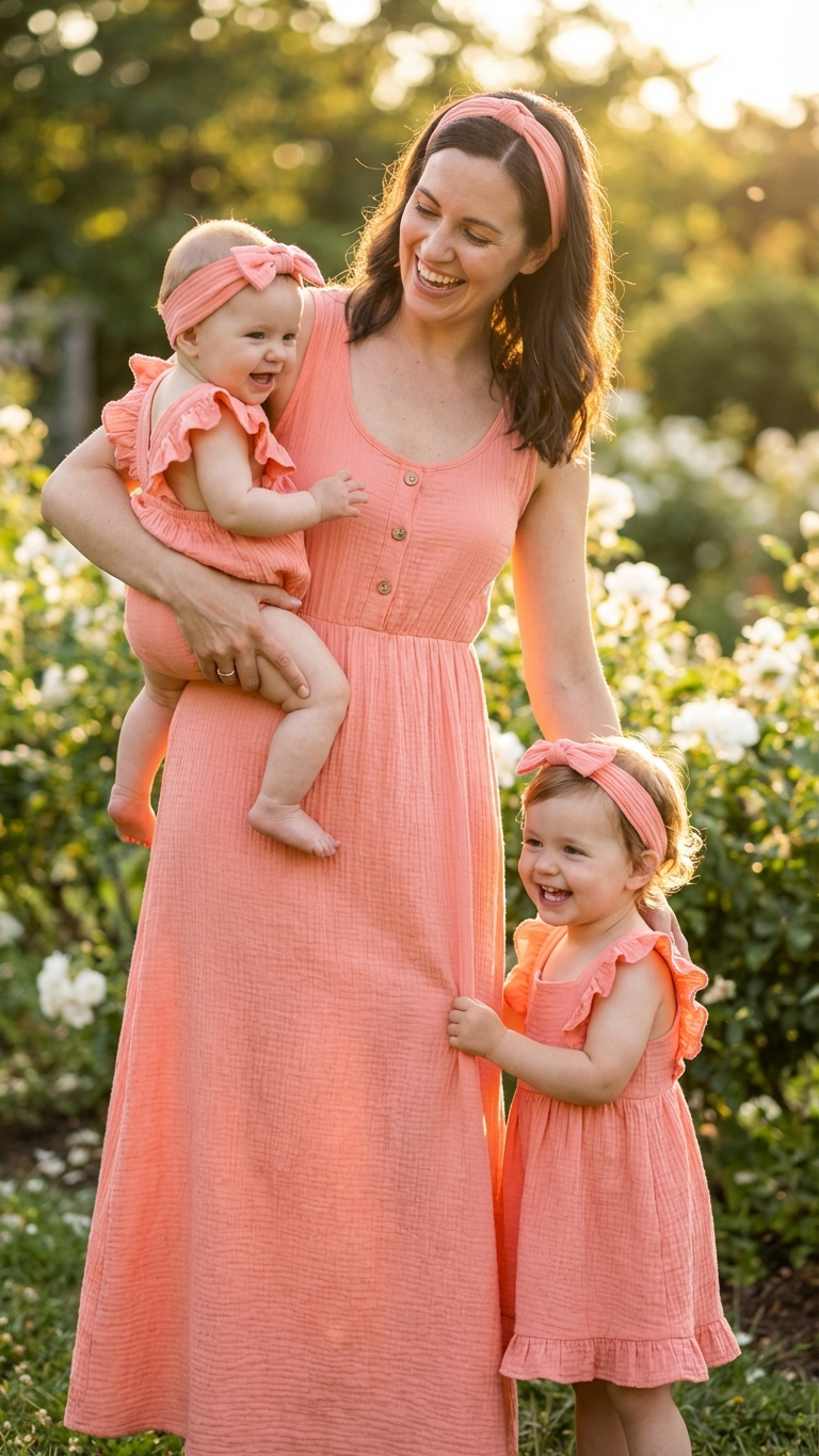 Robes sans manches à volants assorties mère-fille - Sof... | DLM