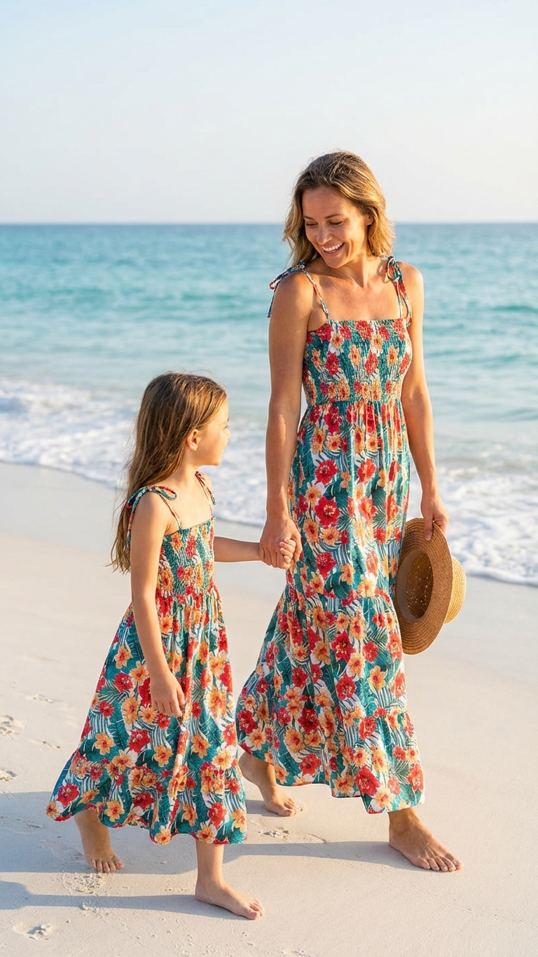 Alternate image of family matching t-shirts with floral print