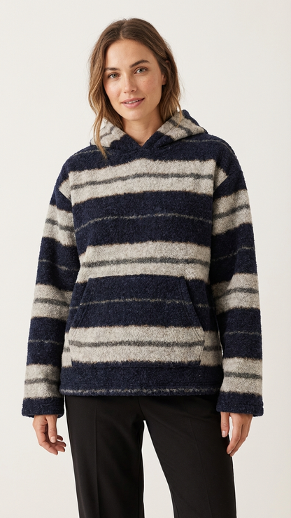 Sudadera polar a rayas, acogedora sudadera de invierno para... | DLM