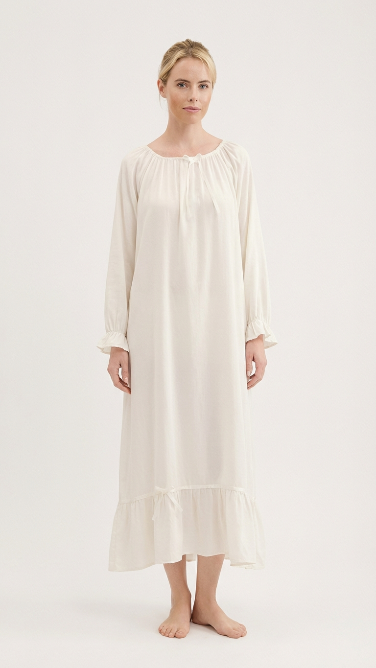 Camisón largo blanco a juego para madre e hija - Ele... | DLM