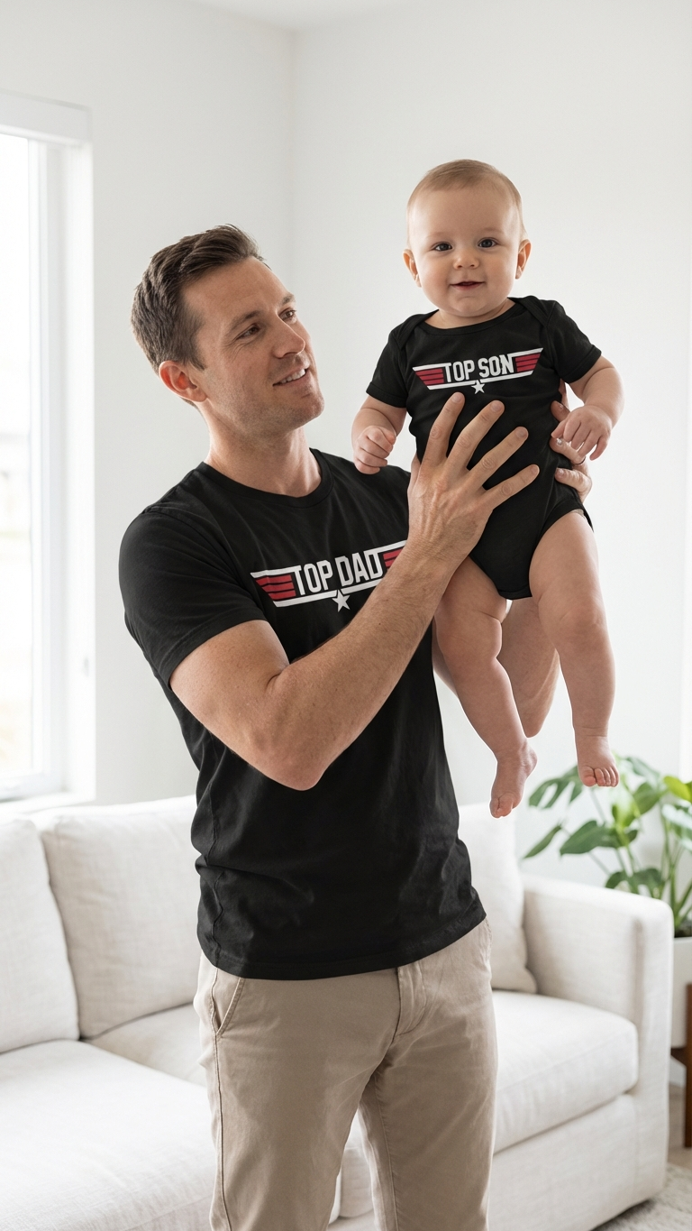 Camiseta original y remezclada de papá y yo