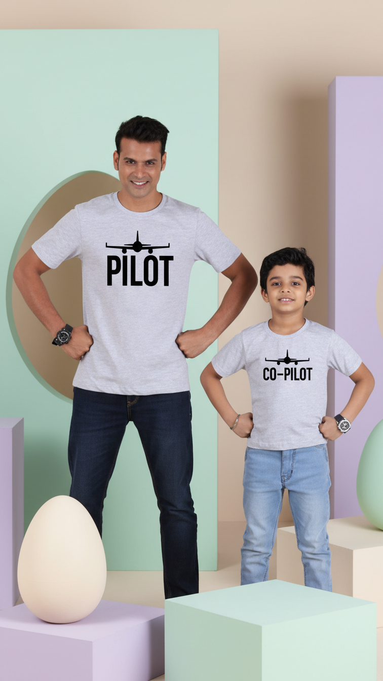 Extra image of family matching matching sets with graphic print