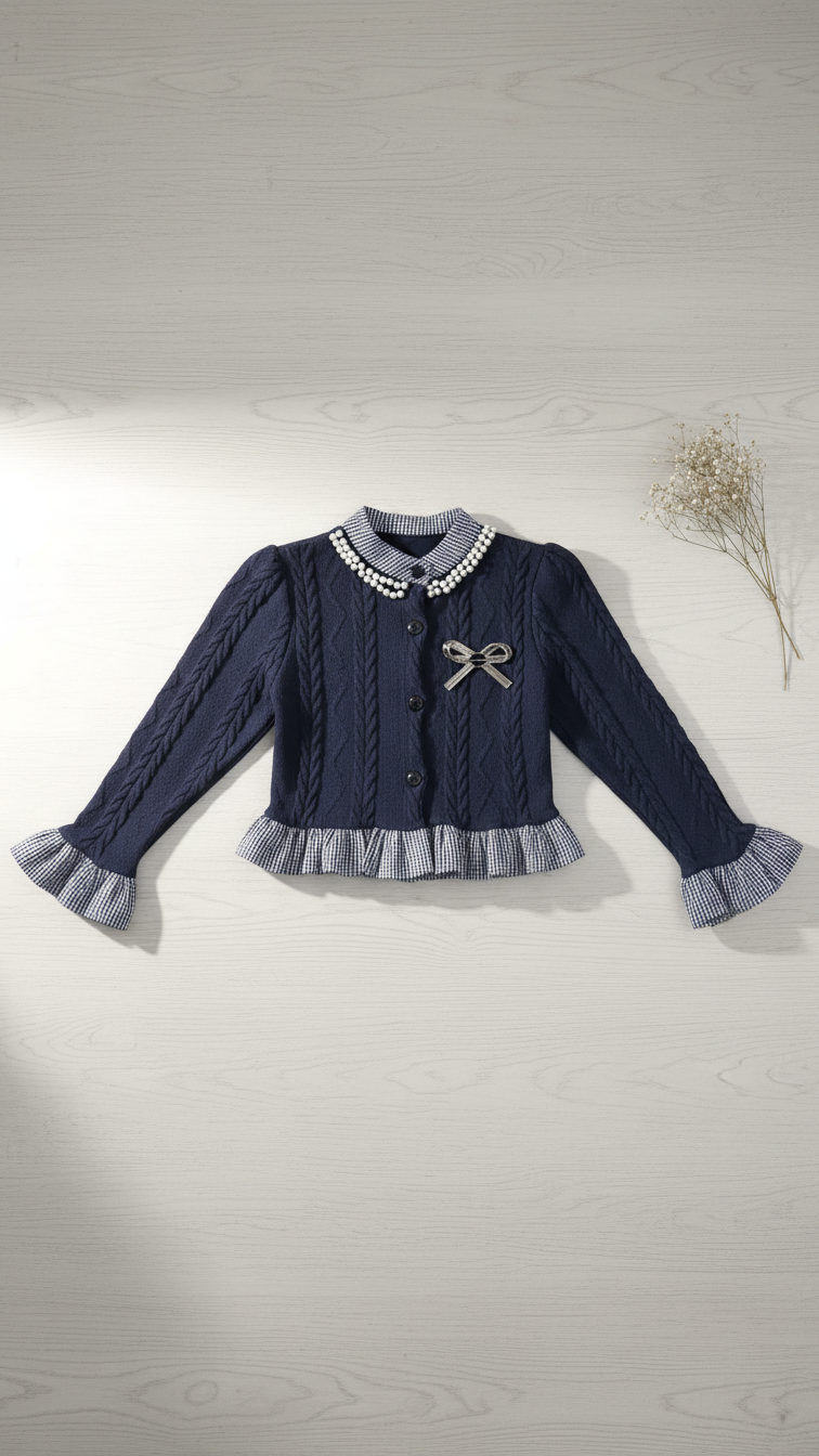 Conjunto de cárdigan de punto azul marino a juego para madre e hija (Gin...) | DLM