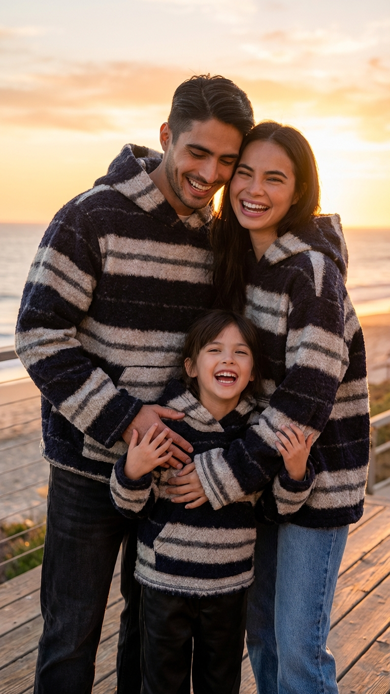Product image of family matching hoodies with fleece