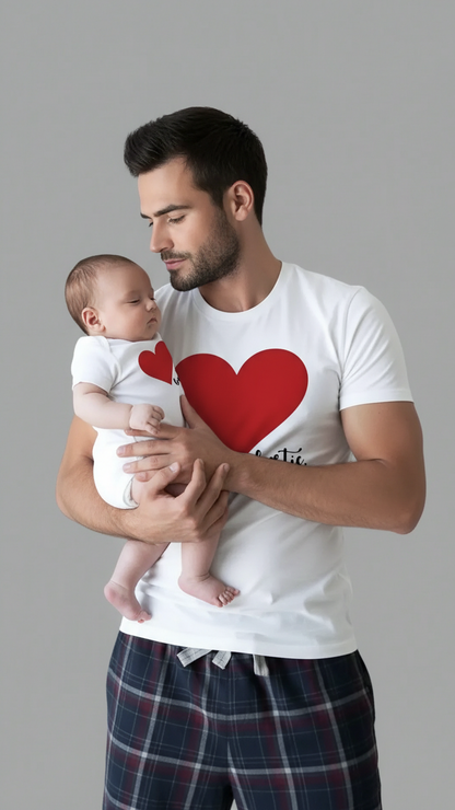 Camiseta original y remezclada de papá y yo