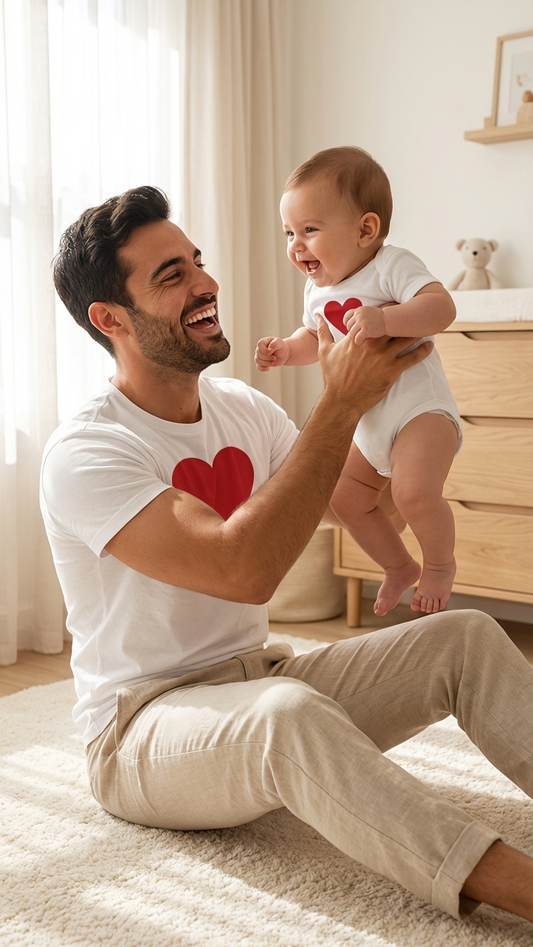 Camiseta original y remezclada de papá y yo