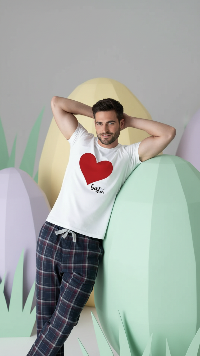 Additional image of daddy and me matching sets with heart print