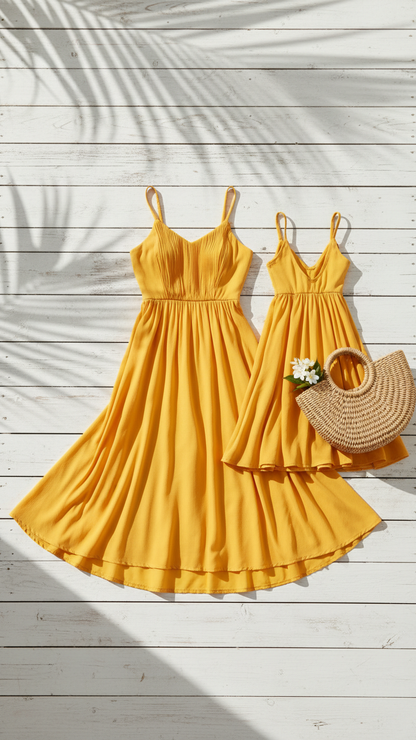 Matching Yellow Sleeveless Maxi Dress Vibrant Summe... | DLM