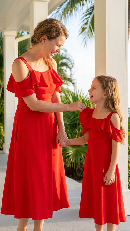 Close product view of family matching t-shirts with matching style