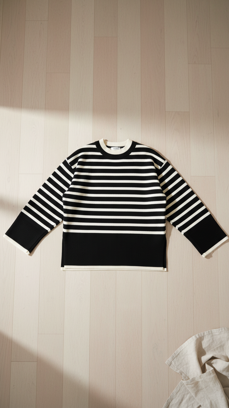 Alternate image of mommy and me matching sets with black white striped