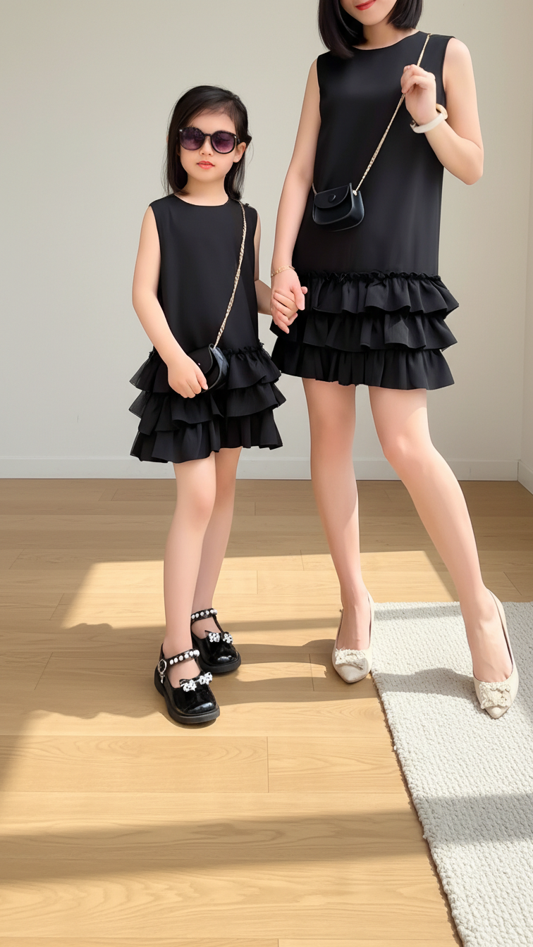 Additional image of mommy and me mini dresses with black