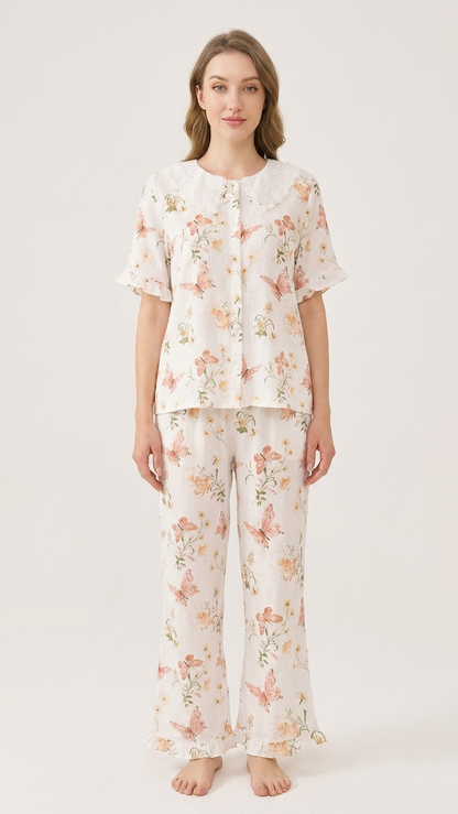 Fluttering Butterflies Mommy and Me Pajamas — Short-Sleeve Set