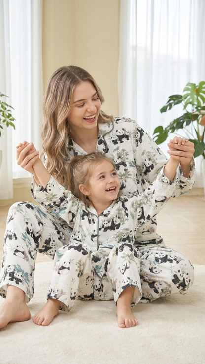Bamboo Garden Panda Mommy and Me Pajamas — Long-Sleeve Set