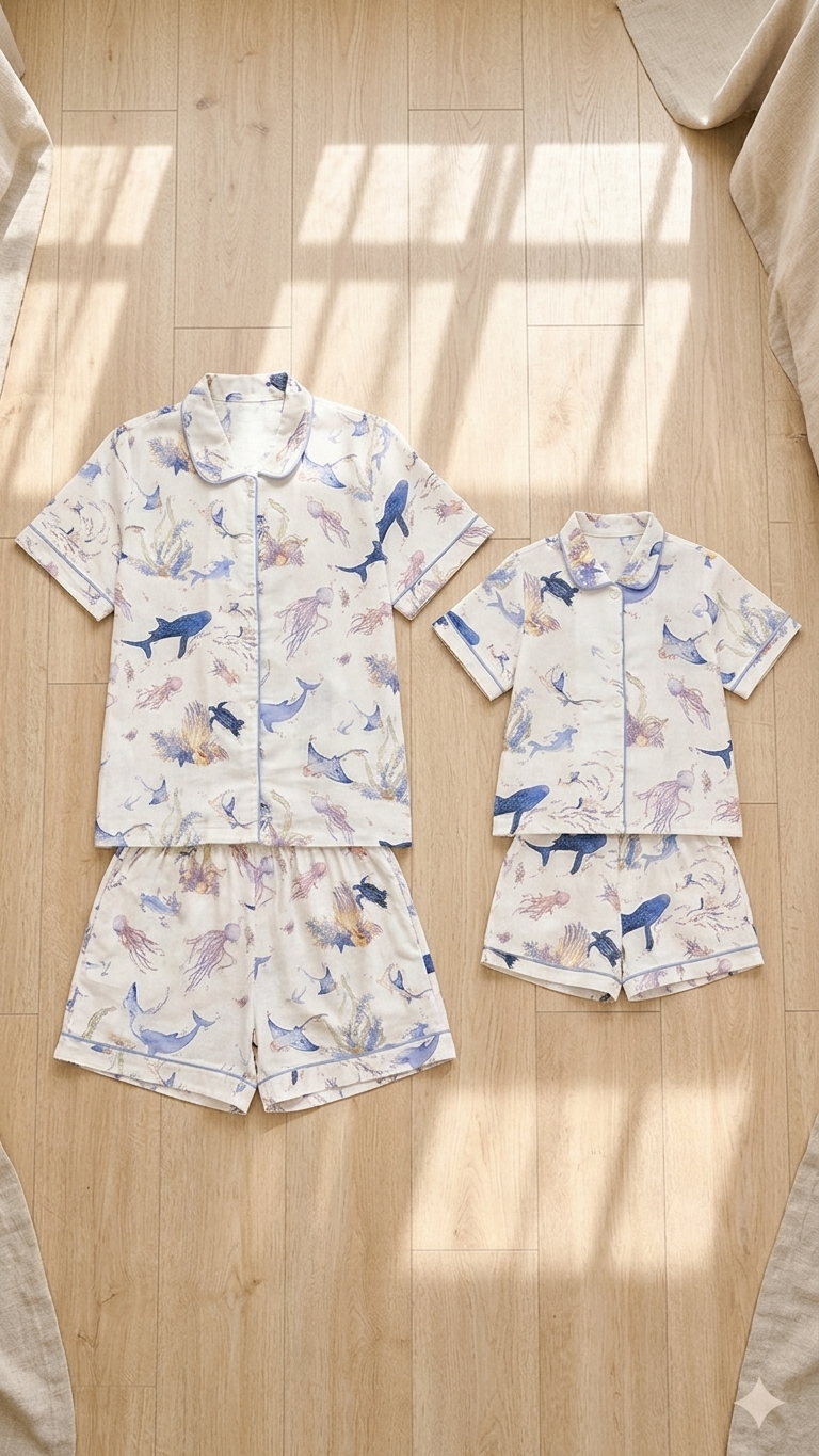 Good Night Song of the Sea Mommy and Me Pajamas — Short-Sleeve Set