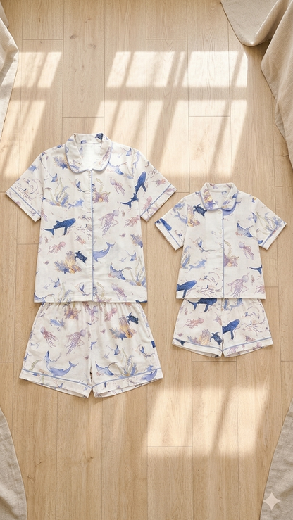 Good Night Song of the Sea Mommy and Me Pajamas — Short-Sleeve Set