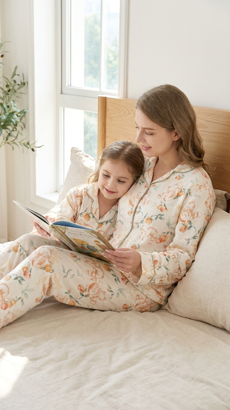 Red Panda Mommy and Me Pajamas — Long-Sleeve Set