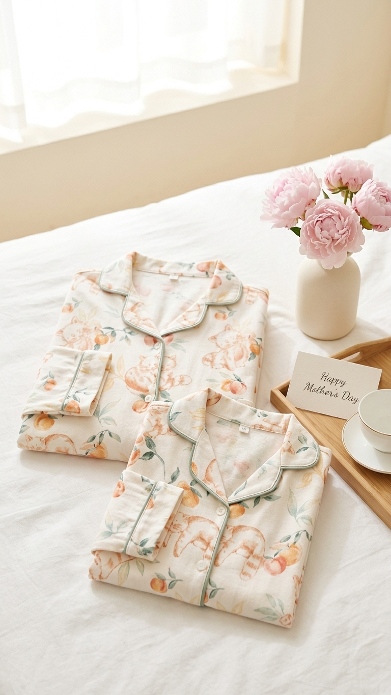 Red Panda Mommy and Me Pajamas — Long-Sleeve Set