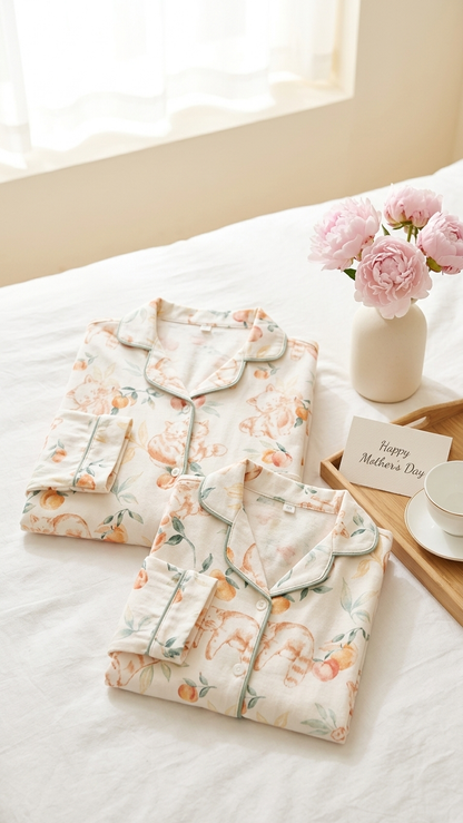 Red Panda Mommy and Me Pajamas — Long-Sleeve Set