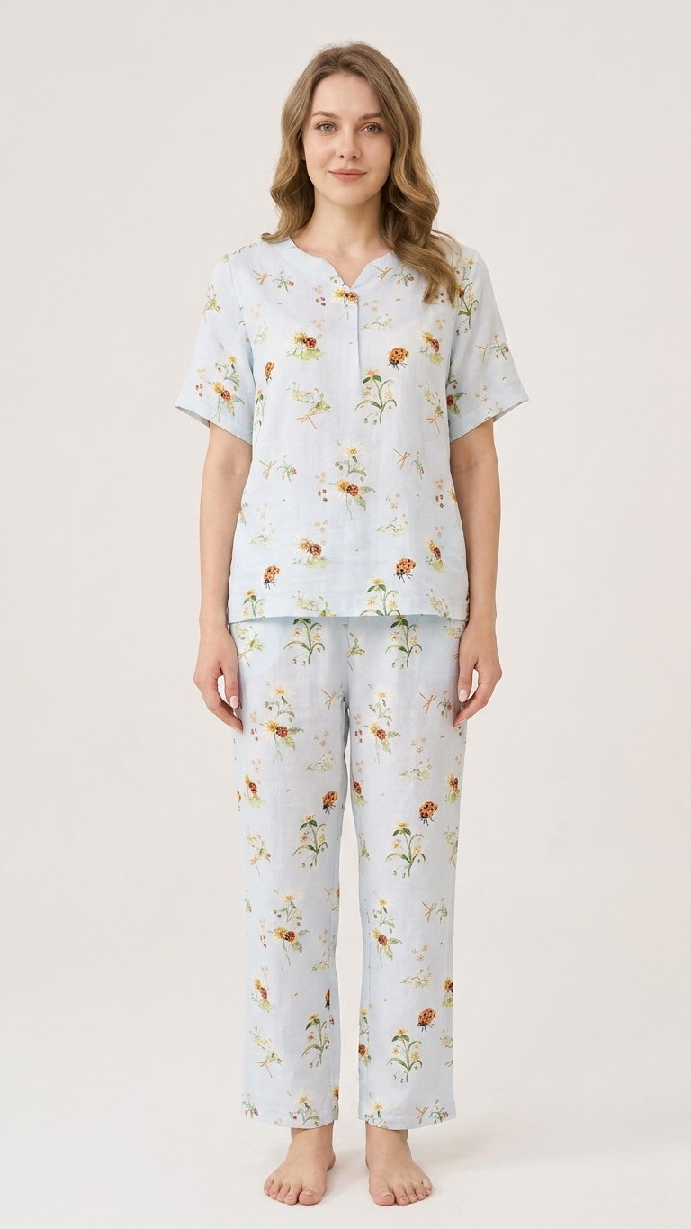 Ladybug Dots Mommy and Me Pajamas — Short-Sleeve Set