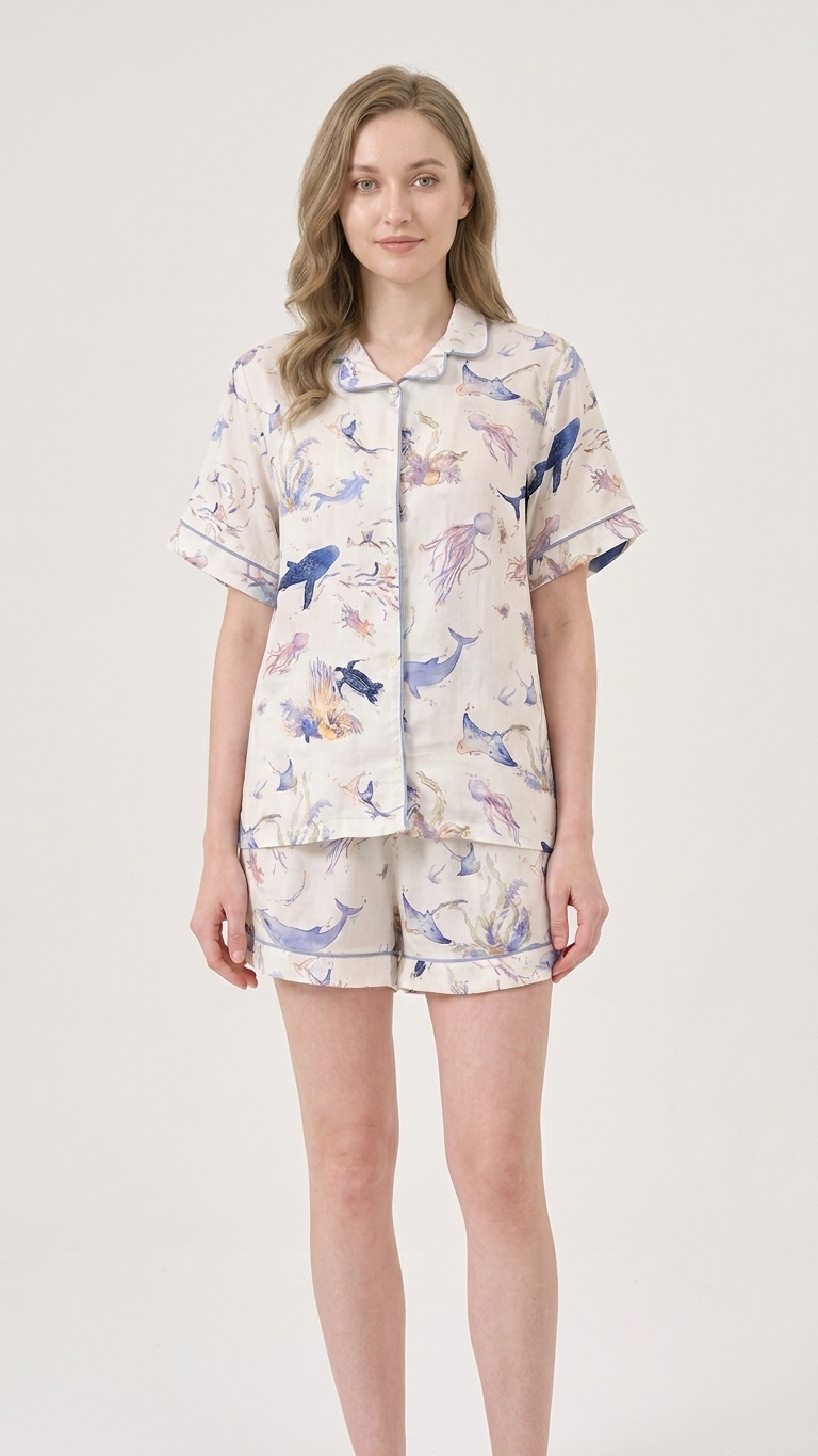 Good Night Song of the Sea Mommy and Me Pajamas — Short-Sleeve Set