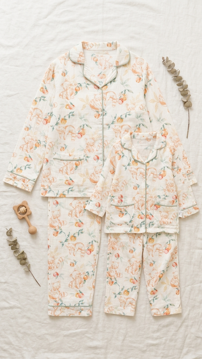 Red Panda Mommy and Me Pajamas — Long-Sleeve Set