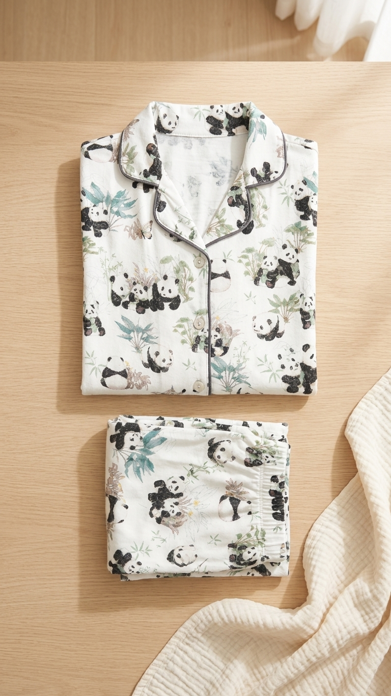 Bamboo Garden Panda Mommy and Me Pajamas — Long-Sleeve Set