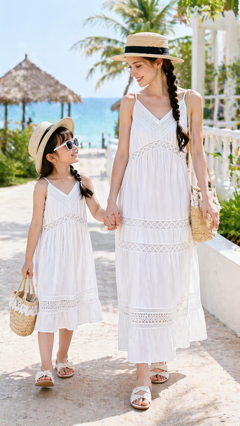 White Lace Mommy and Me Dresses — Cami Dress