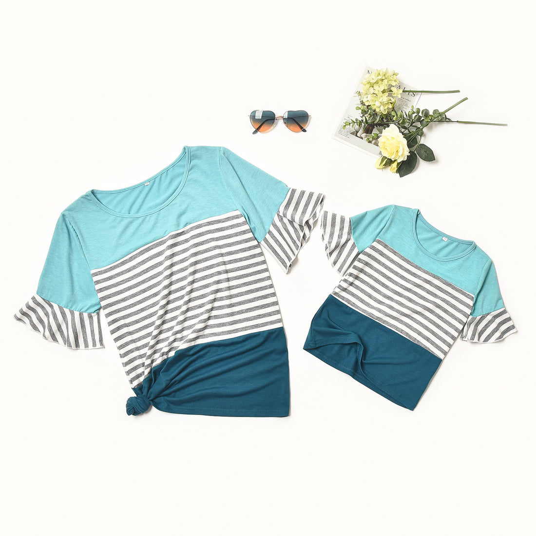 Product image of mommy and me t-shirts with striped