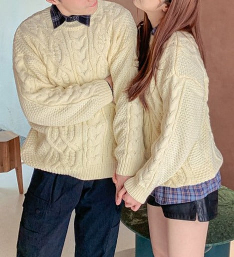 Family Matching Retro Knitted Pullover Sweater - dresslikemommy.com