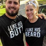 Couple Matching T-shirt Funny BEARD BUTT-dresslikemommy.com