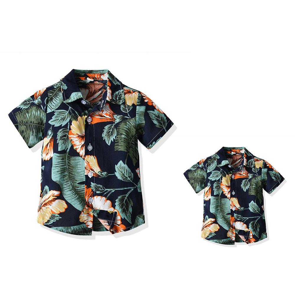Dad and Son Matching Hawaiian Floral Shirts: Perfect for Father-Son Bo –