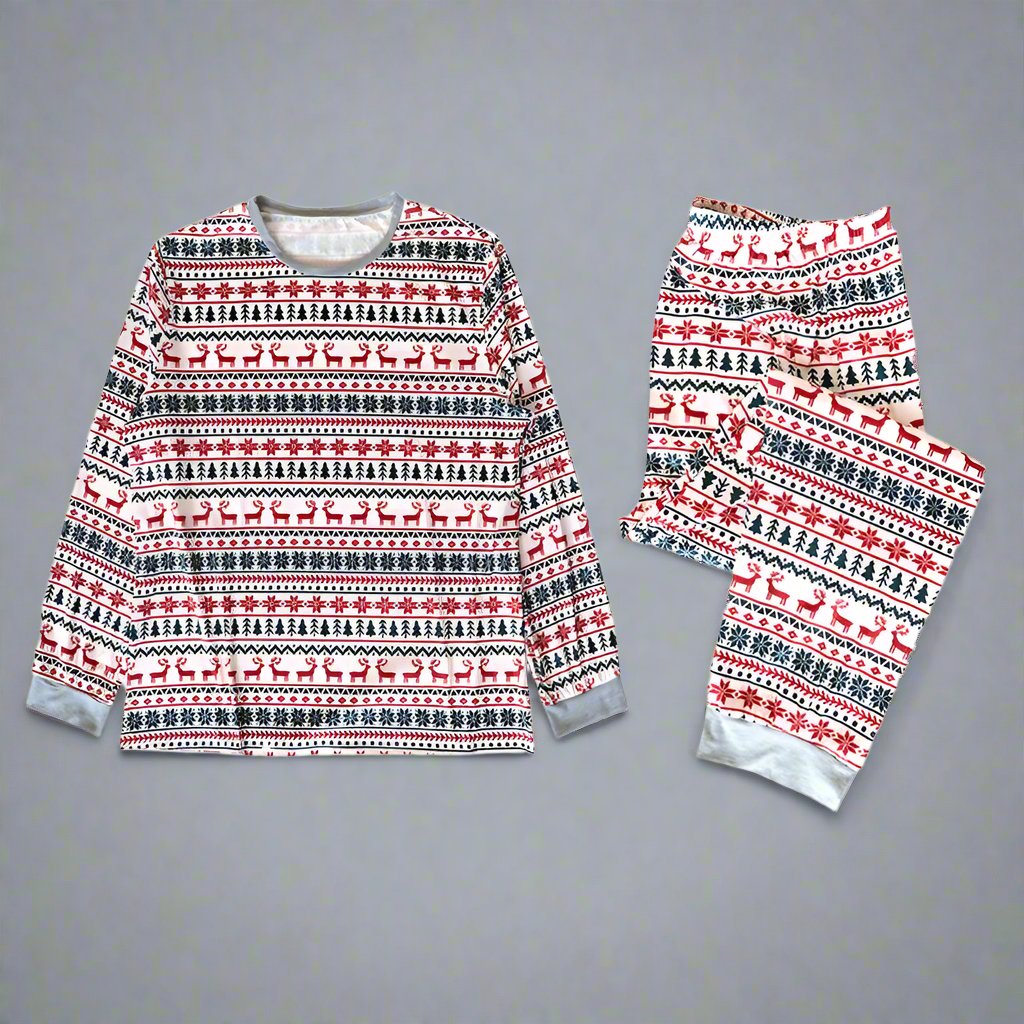 Family Matching Christmas Deer Snowflake PJs-Family Matching-dresslikemommy.com
