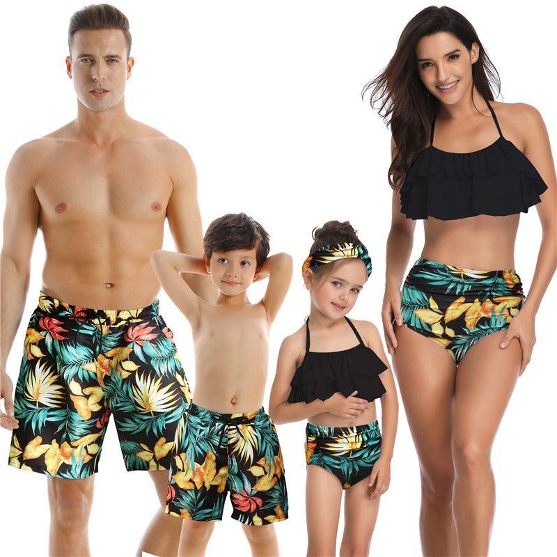 Alternate image of family matching swimsuits with floral print