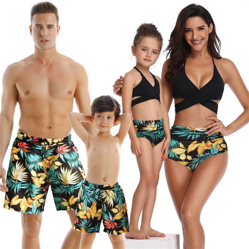 Additional image of family matching swimsuits with floral print